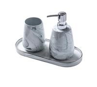 Dispensador de jabón cerámica, Kit Creativo 3 Piezas for artículos tocador baño, Taza for Enjuague bucal, Suministros Dispensador Manos