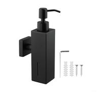 Dispensador de jabón contemporáneo montado en la pared para hoteles, acero inoxidable, función de empuje manual (negro)
