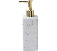 Dispensador de jabón Cuadrado de cerámica con Bomba para Fregadero de Cocina, lavandería, Ducha, loción, jabón Premium (Negro 350 ml) (Blanco 350 ml)