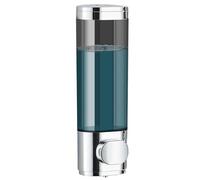 Dispensador de jabón de 300 ml, dispensador de champú montado en la pared para baño, plateado de una sola cámara, Simple Human, gel de ducha con cuerpo de plástico, champú, acondicionador, soporte