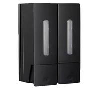 Dispensador de jabón de 400 ml, dispensador de jabón for Ducha de Pared, dispensador de champú líquido, contenedor de jabón desinfectante de Manos, dispensador de jabón y Gel for Hotel.(Black,Double)