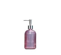Dispensador de jabón de 420 ml, botella vacía para baño, dispensador de jabón de manos, gel de ducha, bomba de champú, dispensador de jabón montado en la pared (rosa)