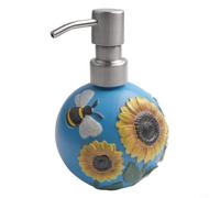 Dispensador de jabón de abeja de girasol para decoración elegante de baño, botella de loción con forma de bola redonda