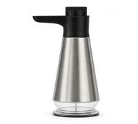 Dispensador de jabón de acero inoxidable 304, botella de bomba de cocina de salida ajustable con base de recambio transparente, resistente a fugas, resistente al óxido y antideslizante
