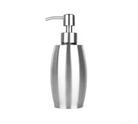 Dispensador de jabón de acero inoxidable con diseño de boquilla doblada para dispensar champú loción detergente sin esfuerzo, 350 ml, acabado cepillado plateado para el hogar, hotel, baño, cocina