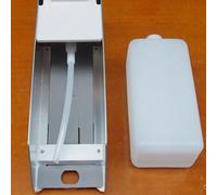 Dispensador de jabón de aleación de aluminio para montaje en pared con palanca de acero inoxidable ajustable de 1-3 ml de capacidad, acabado mate, para baño, oficina, escuela (gotas de 500 ml)
