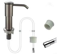 Dispensador de jabón de aluminio espacial con cesta de almacenamiento y mecanismo de bomba mejorado para una dispensación suave y fácil montaje (B)