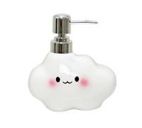 Dispensador de jabón de baño con forma de nube, jabón de cerámica, bomba de plástico, botella de loción recargable, dispensador de gel de ducha