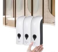 Dispensador de jabón de bomba de prensa para montaje en pared de baño, diseñado para champú, acondicionador y otros jabones líquidos, fácil instalación sin necesidad de taladrar (3 x 300 ml dorado)