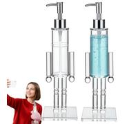 Dispensador de jabón de Cascanueces de 2 Piezas, Bomba de jabón de Manos Recargable navideña Decorativa para decoración del hogar de Vacaciones, Accesorio de acrílico Transparente para baño y coci