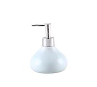 Dispensador de jabón de cerámica de 10.1 oz, diseño Cuadrado, Bordes Redondeados Suaves, Base Plana y Estable, dispensador de loción for encimera. Gastador de Bombas(BLU)