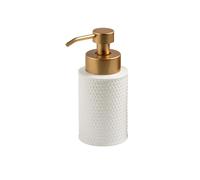 Dispensador de jabón de cerámica de 300 ml (10,1 oz), Acabado esmaltado Mate, horneado a Alta Temperatura, Botella de loción for encimera. Gastador de Bombas(Weiß)