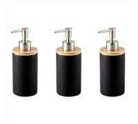 Dispensador de jabón de cerámica de 400 ml, estilo nórdico, para cocina y baño, color negro