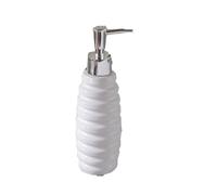 Dispensador de jabón de cerámica de 8.4 oz con Bordes Redondeados y Suaves, Boca Ancha, fácil de Rellenar, dispensador de encimera for Fregadero de Cocina Gastador de Bombas(Weiß)