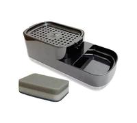Dispensador de jabón de cocina con soporte para esponja, 2 en 1, dispensadores de jabón para lavar platos, para familias, padres, propietarios de viviendas, apartamentos, cafeterías, restaurantes
