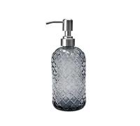 Dispensador de jabón de cristal de 400 ml con bomba de acero inoxidable, botella dispensadora de champú líquido, dispensador de loción, dispensador de jabón para baño, cocina, encimera, lavandería