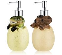 Dispensador de jabón de Dinosaurio, 2 Piezas, dispensador de jabón para niños, Lindo Dinosaurio, Accesorios de baño, loción de Ducha de Animales, Botella de champú Recargable con Bomba para Cocina
