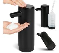 Dispensador de jabón de Espuma, dispensador de jabón en Negro, dispensador de detergente para baño, Inodoro y Cocina - Dispensador de jabón líquido - hasta un 75% Menos de jabón consumido