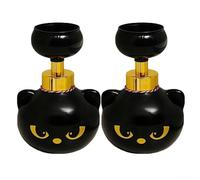 Dispensador de jabón de espuma en forma de pata de gato, botella de bomba de espuma recargable para lavados de manos, lavado corporal, jabón de platos, ABS negro, accesorio de baño/cocina para (2)