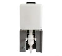 Dispensador de jabón de inducción detrás del espejo con bomba mecánica sin goteo compatible con jabón de espuma, instalación que ahorra espacio, metal ABS blanco, 13 x 11 x 26 cm para baño