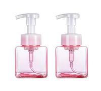 Dispensador de jabón de mano con, Dispensador de jabón espumoso, botella Mousse tipo empuje, contenedor almacenamiento líquidos viaje, Multicolor(250ml Pink*2)