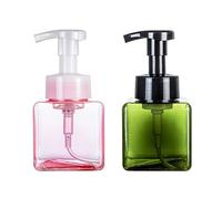 Dispensador de jabón de mano con, Dispensador de jabón espumoso, botella Mousse tipo empuje, contenedor almacenamiento líquidos viaje, Multicolor(250ml Pink+green)