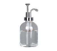 Dispensador de jabón de manos, Dispensador De Jabón Vidrio Premium, Prensa Líquida Recargable, Botella Mano Antideslizante for Decoración Tocadores-Transparente-liso(Smooth)