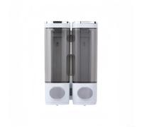 Dispensador de jabón de montaje en pared a prueba de fugas de 300 ml para champú, acondicionador, gel de baño con diseño de recarga eficiente (botellas dobles)