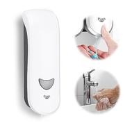 Dispensador de Jabón de Pared, 300 ML Dispensador de Jabón Manual, Dispensador Manual de Jabón Monocabezal, Sin Taladrar, Dispensador de Gel de Ducha para Baño, Cocina, Hotel, Perla Blanca