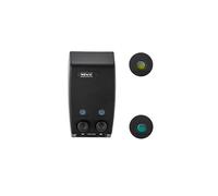 Dispensador de jabón de Pared - Dispensador de jabón con 2 recipientes, de plástico, 13,5 x 25 x 8 cm, Negro