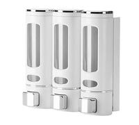 Dispensador de jabón de pared - Dispensador triple de champú y acondicionador, bomba de ducha, dispensador de gel | 3 x 400 ml dispensador de jabón para bombas de ducha con cámara, caja de champú