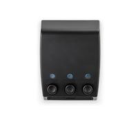 Dispensador de jabón de Pared - Dosificador de jabón líquido de Pared con 3 recipientes, de plástico, 19 x 25 x 8 cm, Negro