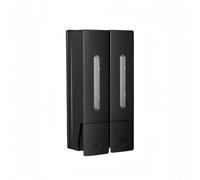 Dispensador de jabón de pared prémium para productos de baño, con capacidad para 400 ml de champú o acondicionador (doble negro)