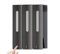 Dispensador de jabón de pared sin perforación, 3 x 400 ml, dispensador de jabón de pared, dispensador de gel de ducha para baño y cocina, detergente manual, acondicionador y loción, dispensador de