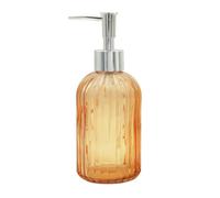 Dispensador de jabón de vidrio para encimera de baño, dispensador de champú y acondicionador, dispensador de jabón líquido de manos, dispensador de botellas de cocina (1, naranja)