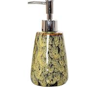Dispensador de jabón, Dispensador de jabón cerámica colorido recargable, botella con bomba champú y loción 300 ml for baño, tocador ducha, 8 x 16,5 cm (1 unidad)(Yellow)