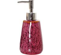 dispensador de jabón, Dispensador de jabón cerámica colorido recargable, botella con bomba champú y loción 300ml for ducha tocador baño, 8x16,5 cm 1 Uds(Red)