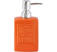 Dispensador de jabón, Dispensador de jabón cuadrado cerámica color sólido, recargable, 350 ml, for manos y champú, for baño cocina, 1 unidad(Orange)