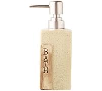 Dispensador de jabón, Dispensador de jabón cuadrado cerámica con bomba, botella rellenable 380 ml for manos y champú, ideal for encimera baño, 13,4 oz (1 unidad)(Apricot)