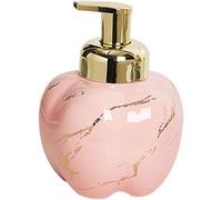 Dispensador de jabón, Dispensador de jabón espumoso cerámica mármol con bomba dorada, dispensador loción manos for baño y cocina, 320 ml-520 ml (1 unidad)(Pink,520ml)