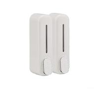 Dispensador de jabón dual de 350 ml para montaje en pared de baño, diseño de bomba a prueba de fugas, ventana transparente para monitoreo de jabón, seguridad de bloqueo de llave, para gel de ducha y