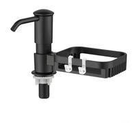 Dispensador de jabón eficiente con soporte para esponja, tubo de 38 pulgadas para una instalación rápida y recarga conveniente (negro)