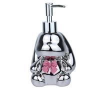 Dispensador de jabón El Conejo Lindo formó la loción Larga Elegante de Mano del diseño oído cerámica dispensador 11oz/320ml jabón encimera Decoración para Cocina(Silvery-Rabbit)