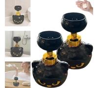 Dispensador de jabón en Espuma con Forma Pata Gato, Dispensador de Jabón de Huellas de Gato Botella De Espuma con Gatito Negro, Recargable, con Forma De Pata, Egalo para Amantes De Los Gatos. (2PCS)