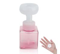 Dispensador de jabón espumoso, botella espumosa en forma de flor, botellas de bomba recargables para ducha, jabón de manos espumoso, botella reutilizable de 250 ml (rosa transparente)