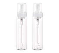 Dispensador de jabón espumoso de 200 ml, paquete de 2 botellas de plástico transparente, dispensador de jabón espumoso para uso doméstico para limpiador facial, champú, gel de ducha JZF