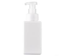 Dispensador de jabón espumoso de plástico de 450 ml, botella de bomba recargable para jabón, champú, adecuado para baño, cocina, área de lavandería (blanco)
