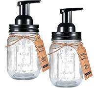 Dispensador de jabón espumoso Mason Jar - Tapa de Tarro Mason de Acero Inoxidable y Bomba de jabón espumoso, el Mejor dispensador de jabón de Espuma de Mano para tocadores de baño o Fregadero de