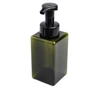 Dispensador de jabón espumoso recargable de 450 ml con plástico para baño, cocina y lavandería, marrón, verde oscuro, rosa, blanco o transparente (verde)