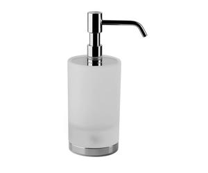 Dispensador de jabón Gessi Emporio, versión de pie, recipiente de cristal satinado, 38839031, Color: cromado